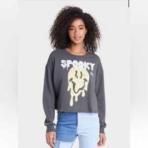 Spooky Graphic Women's Gray Sweatshirt